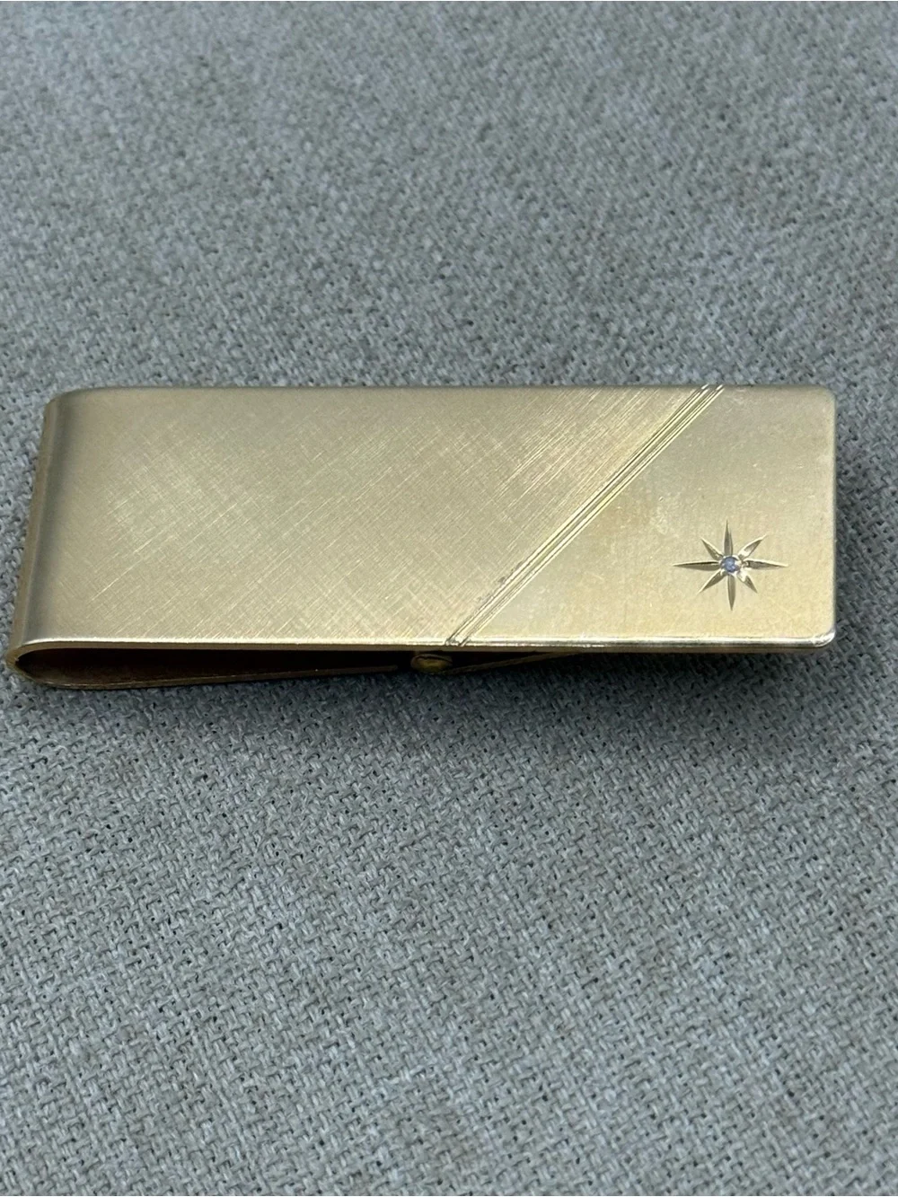 Classic Gold Tone Money Clip with Star Accent